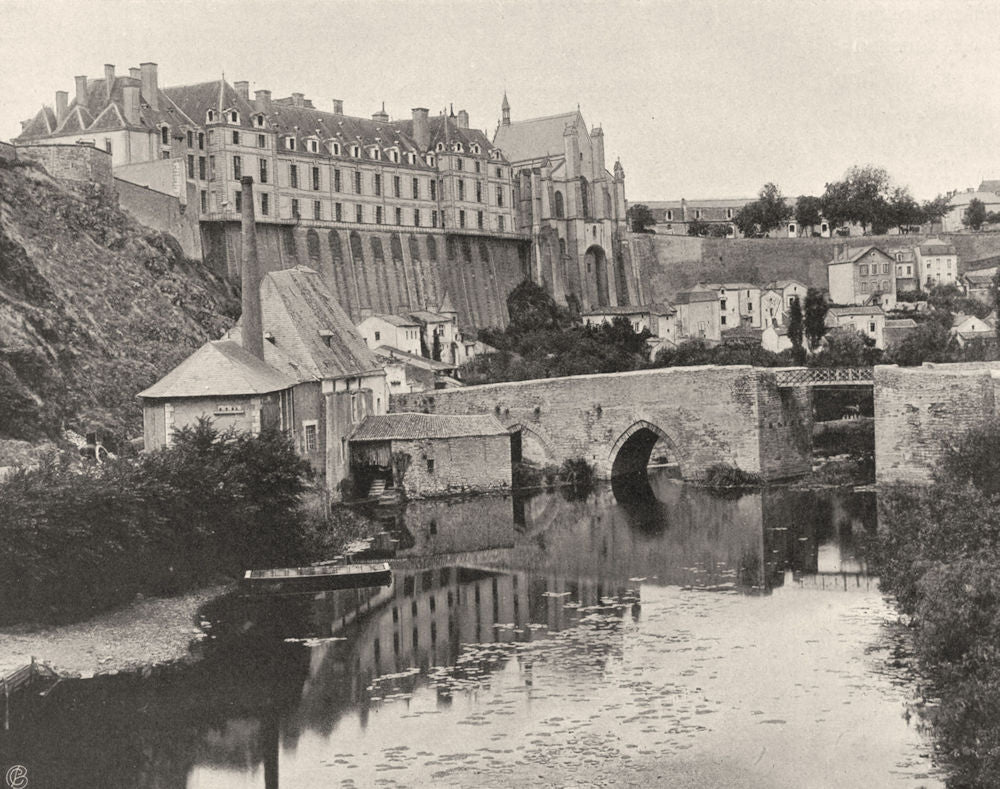 DEUX-SÈVRES. Thouars- Château et vieux pont 1904 old antique print picture